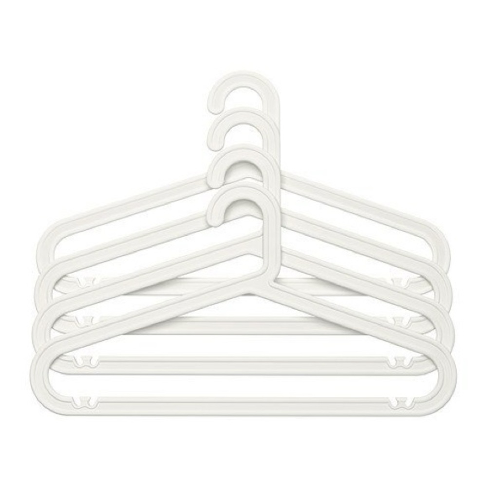 IKEA Bagis White Slim Plastic Closet Hangers SET - Pack of 4 (Vintage - Rare)